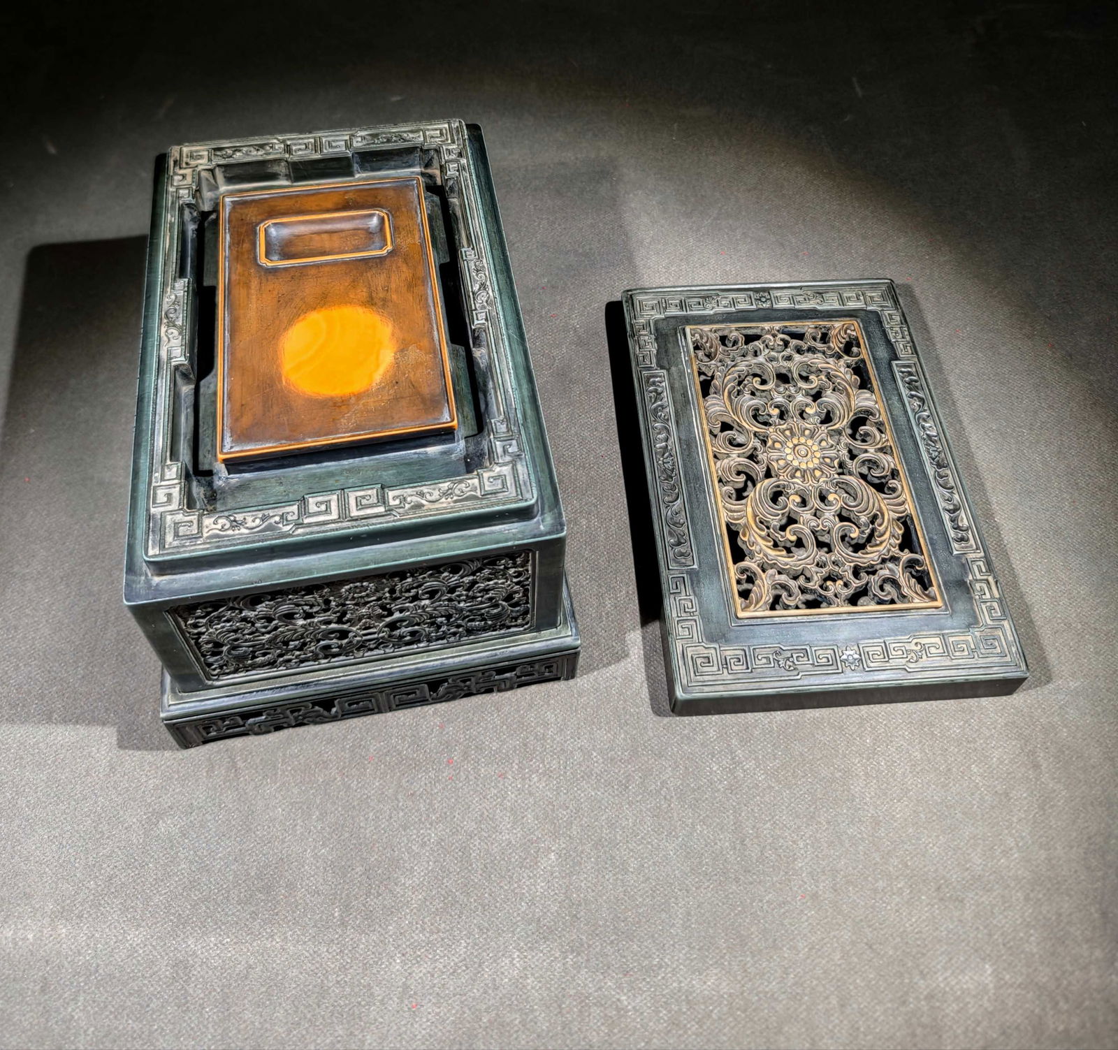 An Exquisite with poem Inkstone - 2