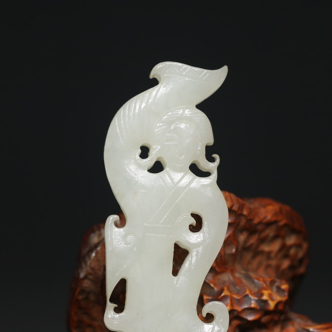An Exquisite White Jade Figure Pendant - 8