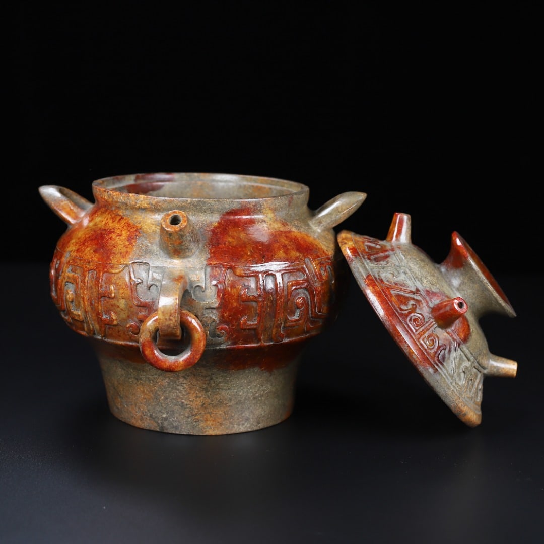 An Exquisite White Jade Bird Pattern Censer - 8