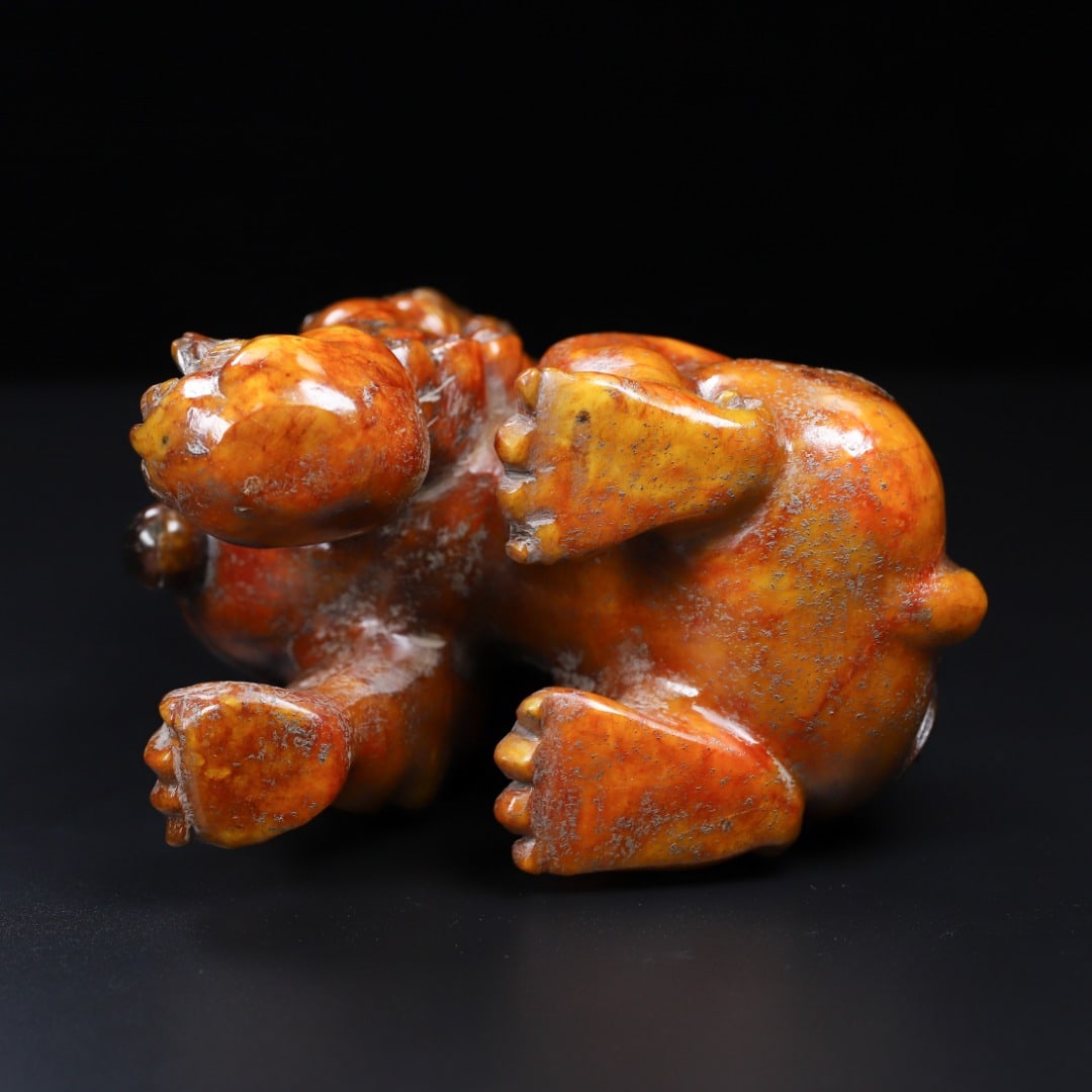 A Pair of Exquisite White Jade Lion Ornament - 10