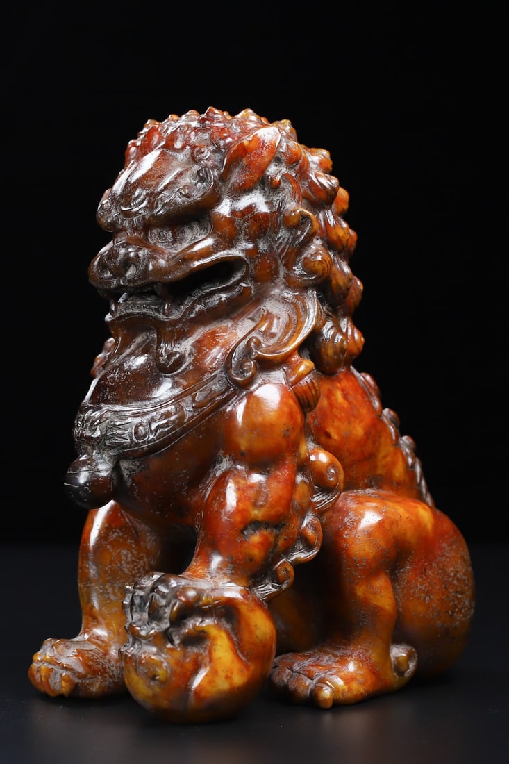 A Pair of Exquisite White Jade Lion Ornament - 3