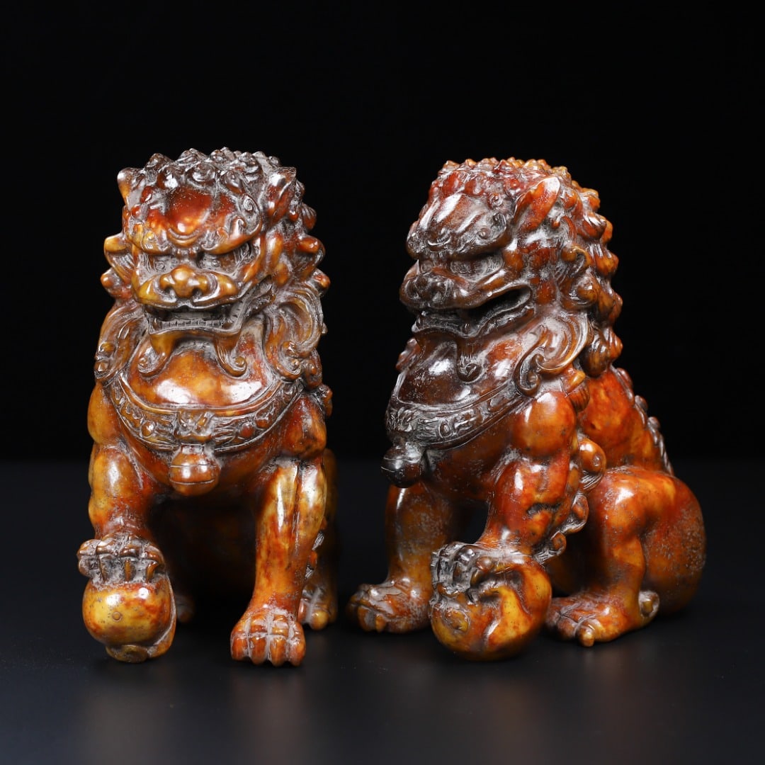 A Pair of Exquisite White Jade Lion Ornament - 4