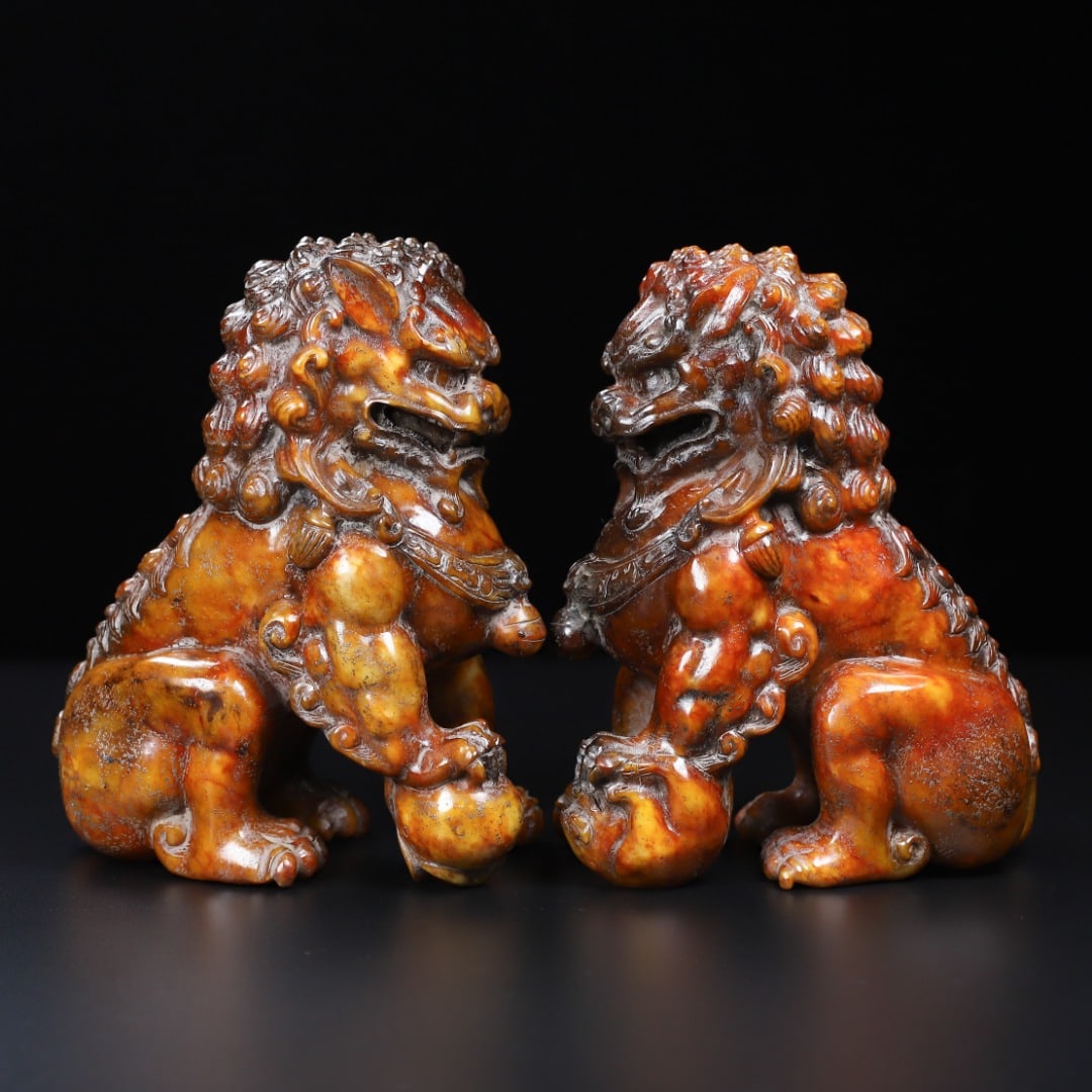 A Pair of Exquisite White Jade Lion Ornament - 5