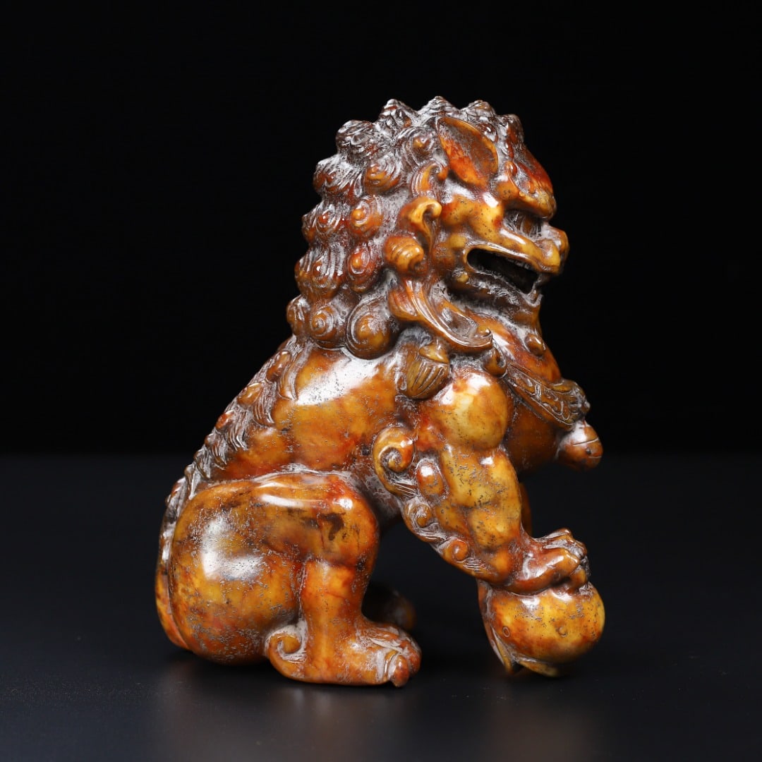 A Pair of Exquisite White Jade Lion Ornament - 7