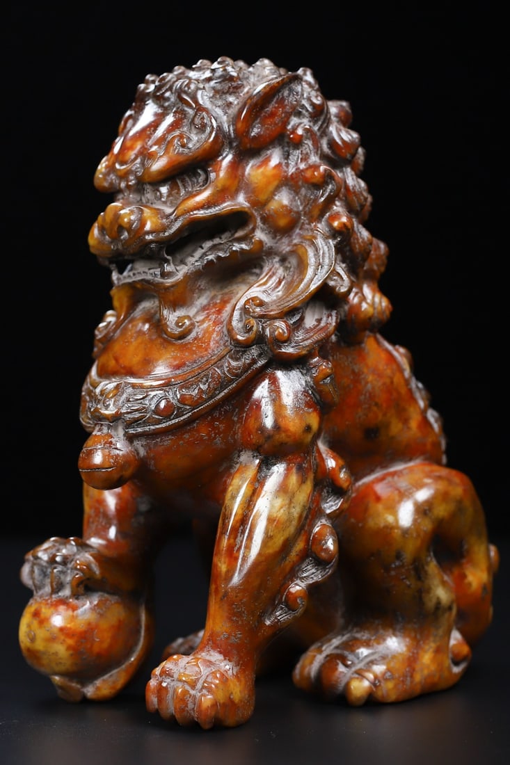 A Pair of Exquisite White Jade Lion Ornament - 8