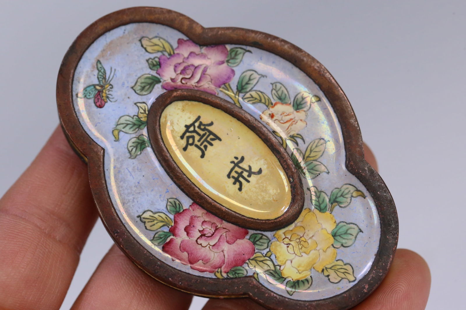 An Exquisite Cloisonne Flower Pattern Brand - 4