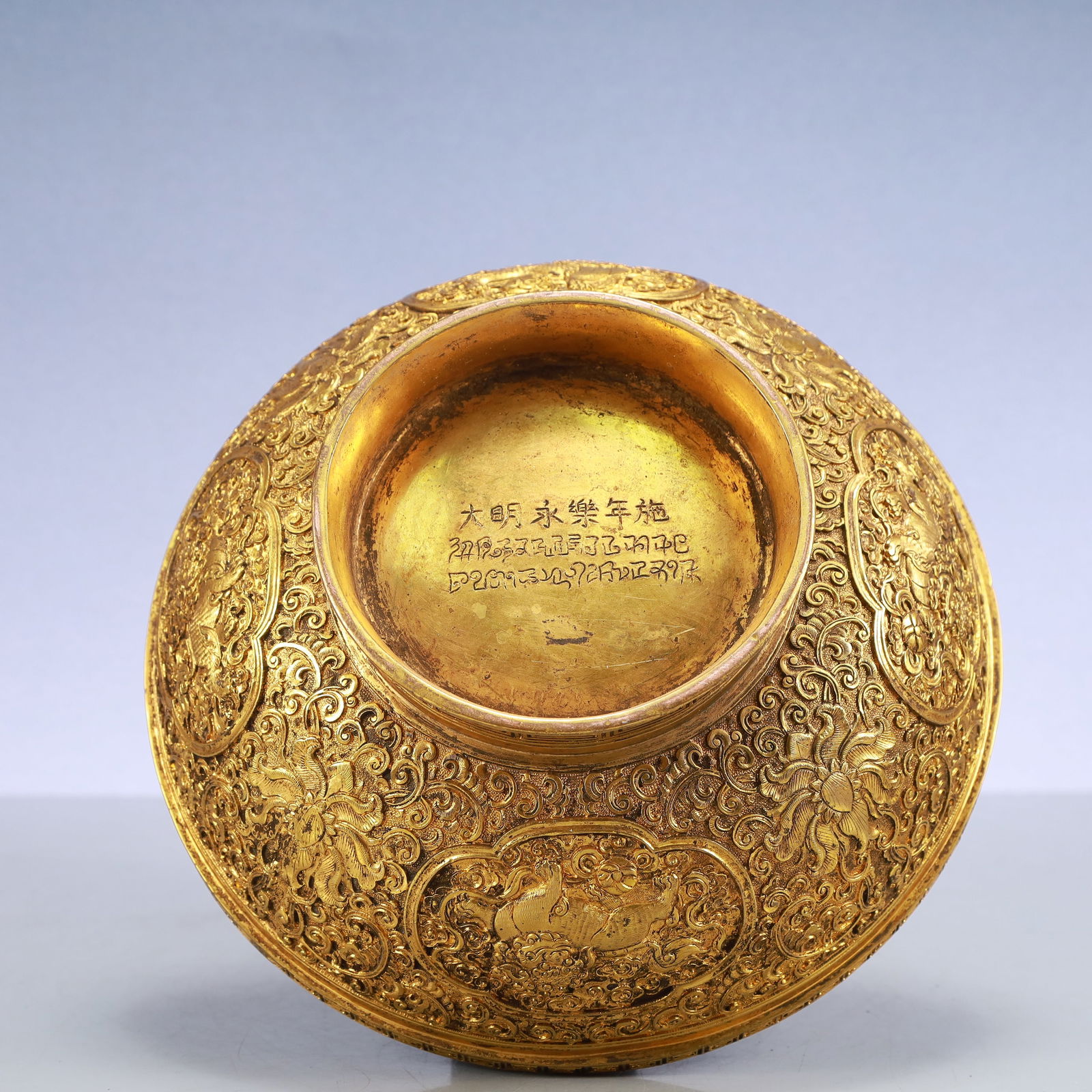 A Exquisite Gilt Bronze Lotus Pattern Lion Pattern Dragon Pattern Censer - 9