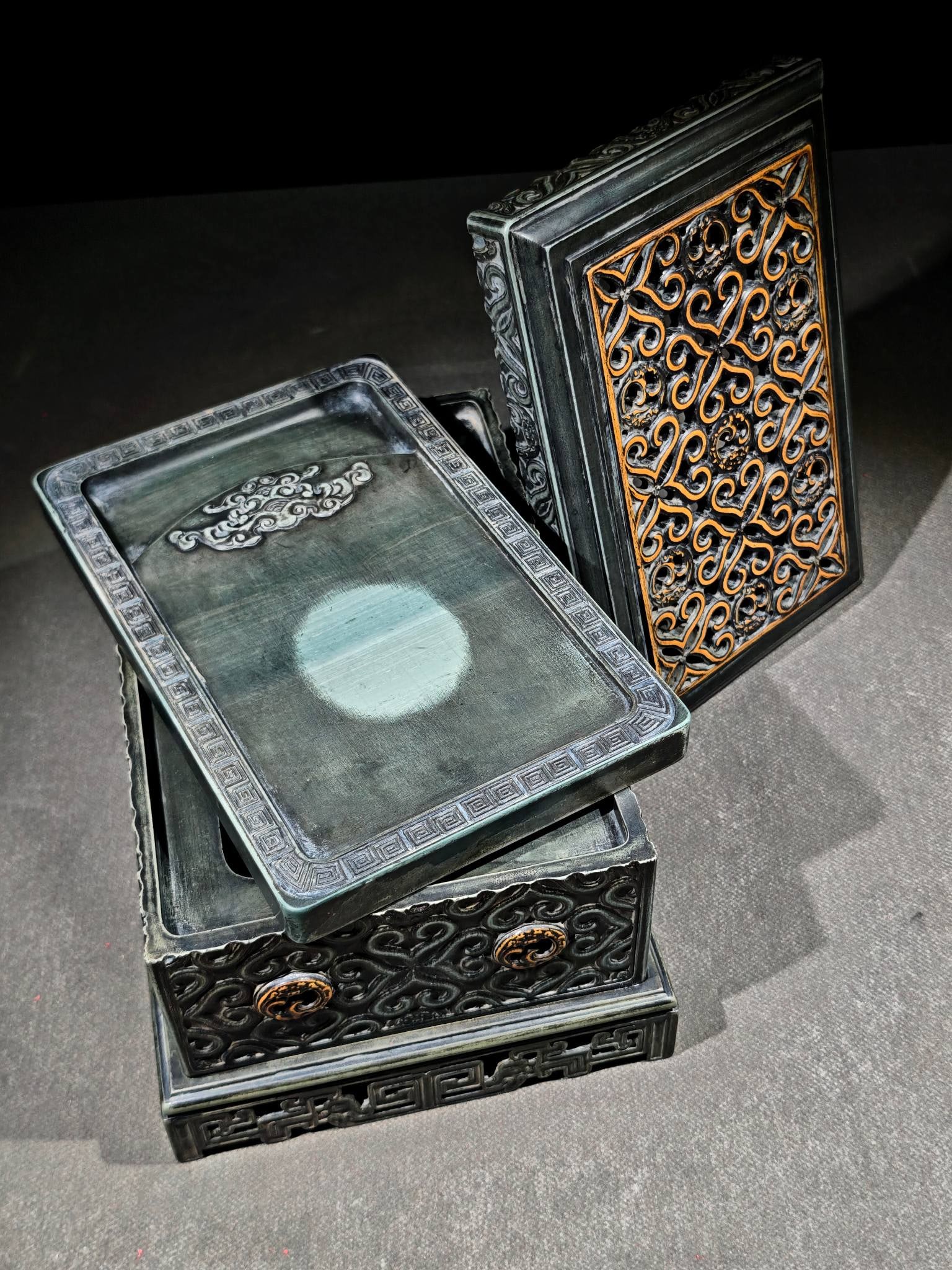 An Exquisite with poem Inkstone - 3