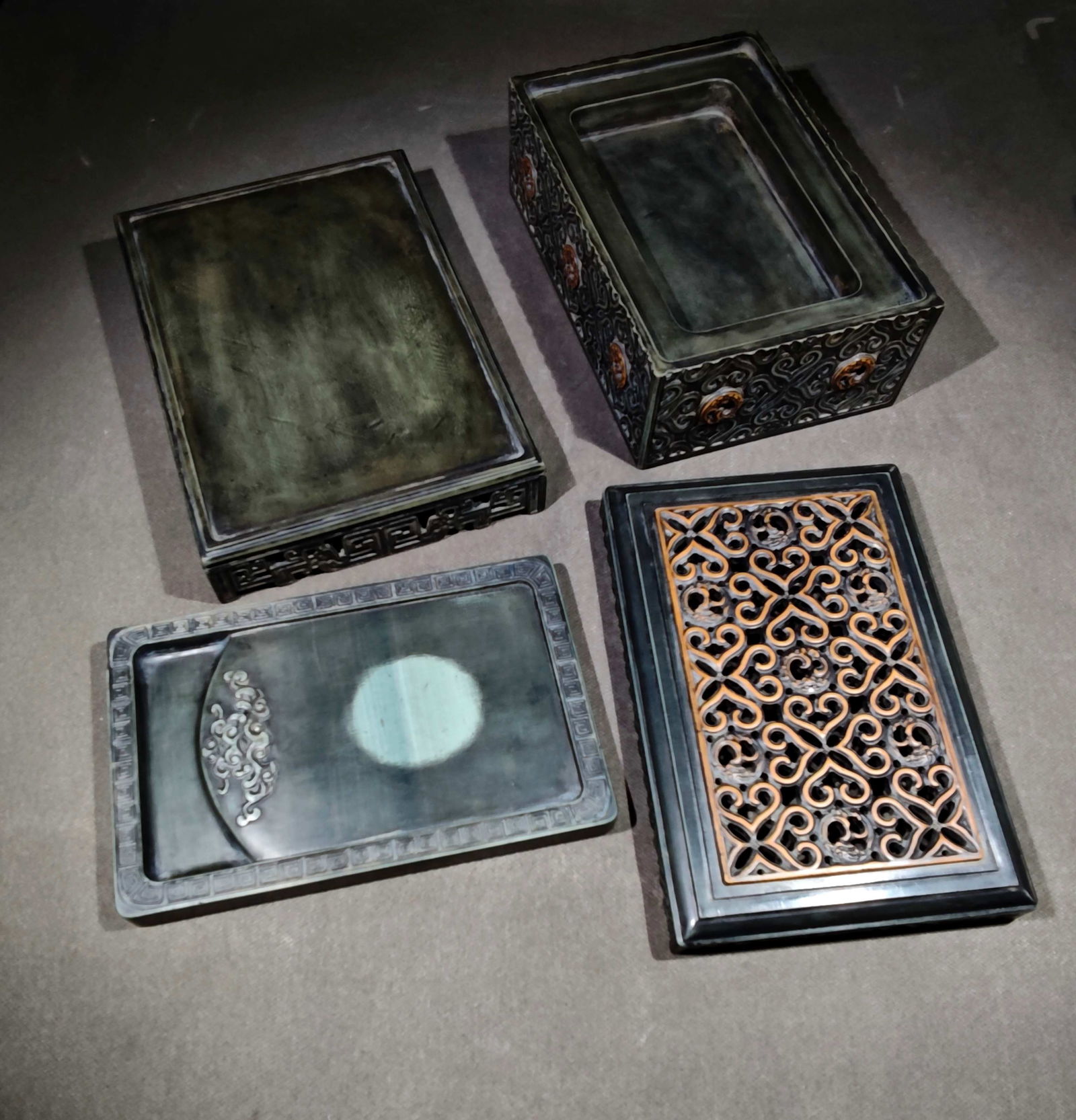 An Exquisite with poem Inkstone - 5