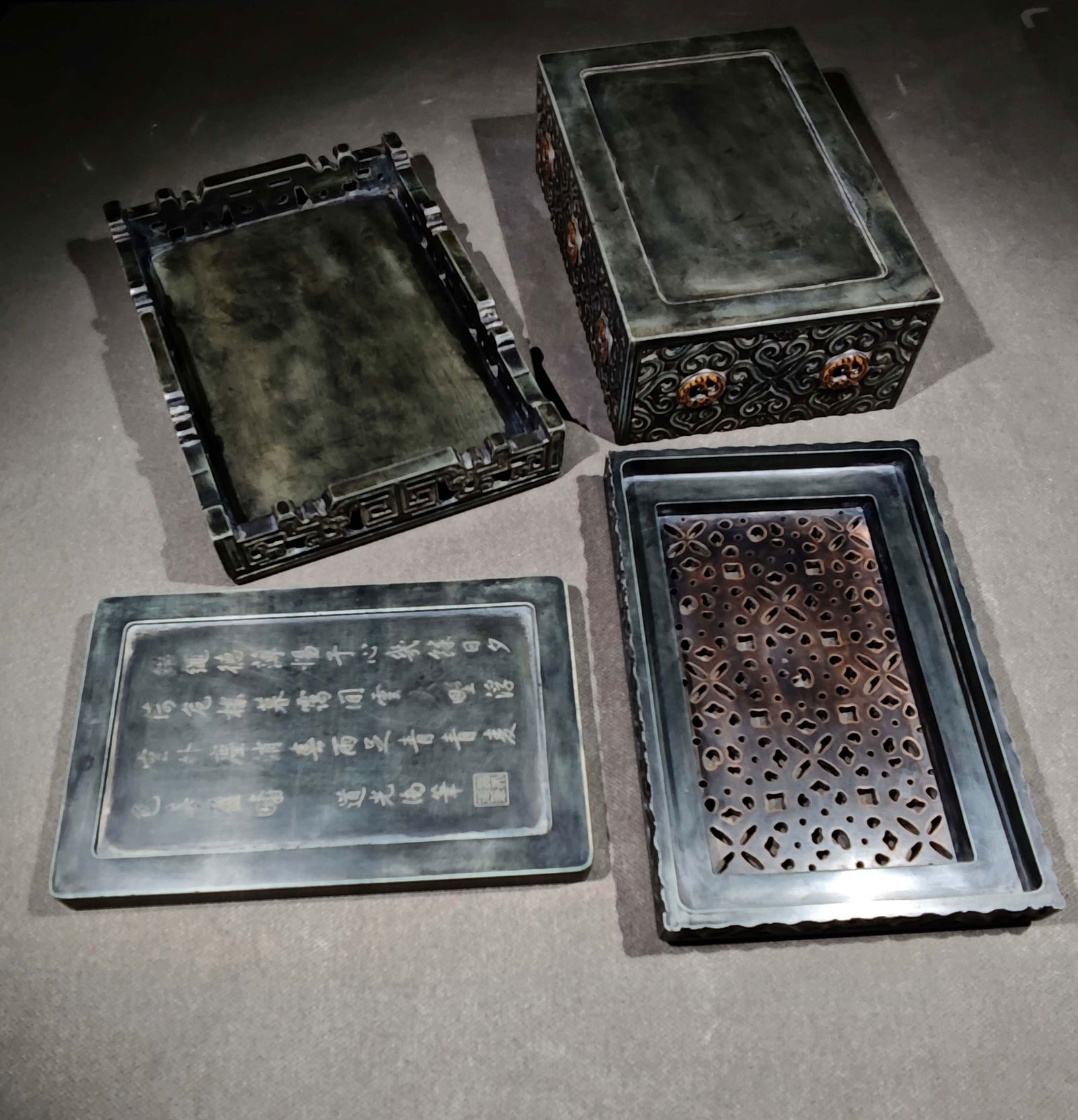 An Exquisite with poem Inkstone - 9