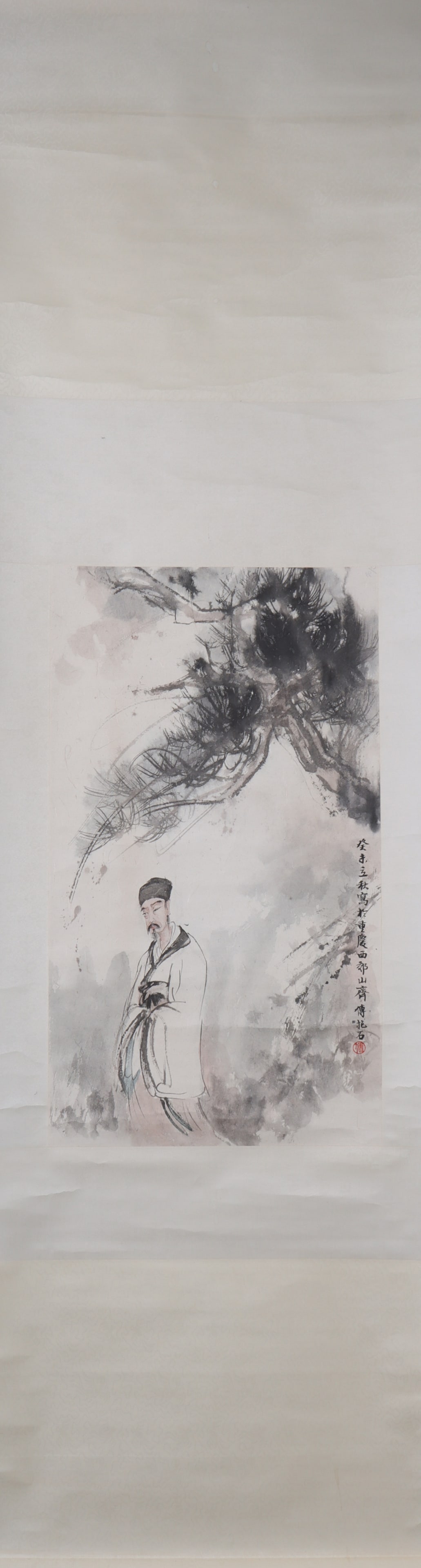 A Chinese Vertical Scroll Ink Painting of Figure on Paper (1 of 4)