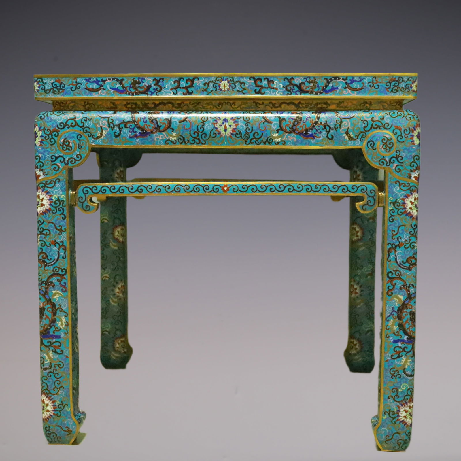 An Exquisite Cloisonne Lion Pattern Dragon Pattern Lotus Pattern Table - 7