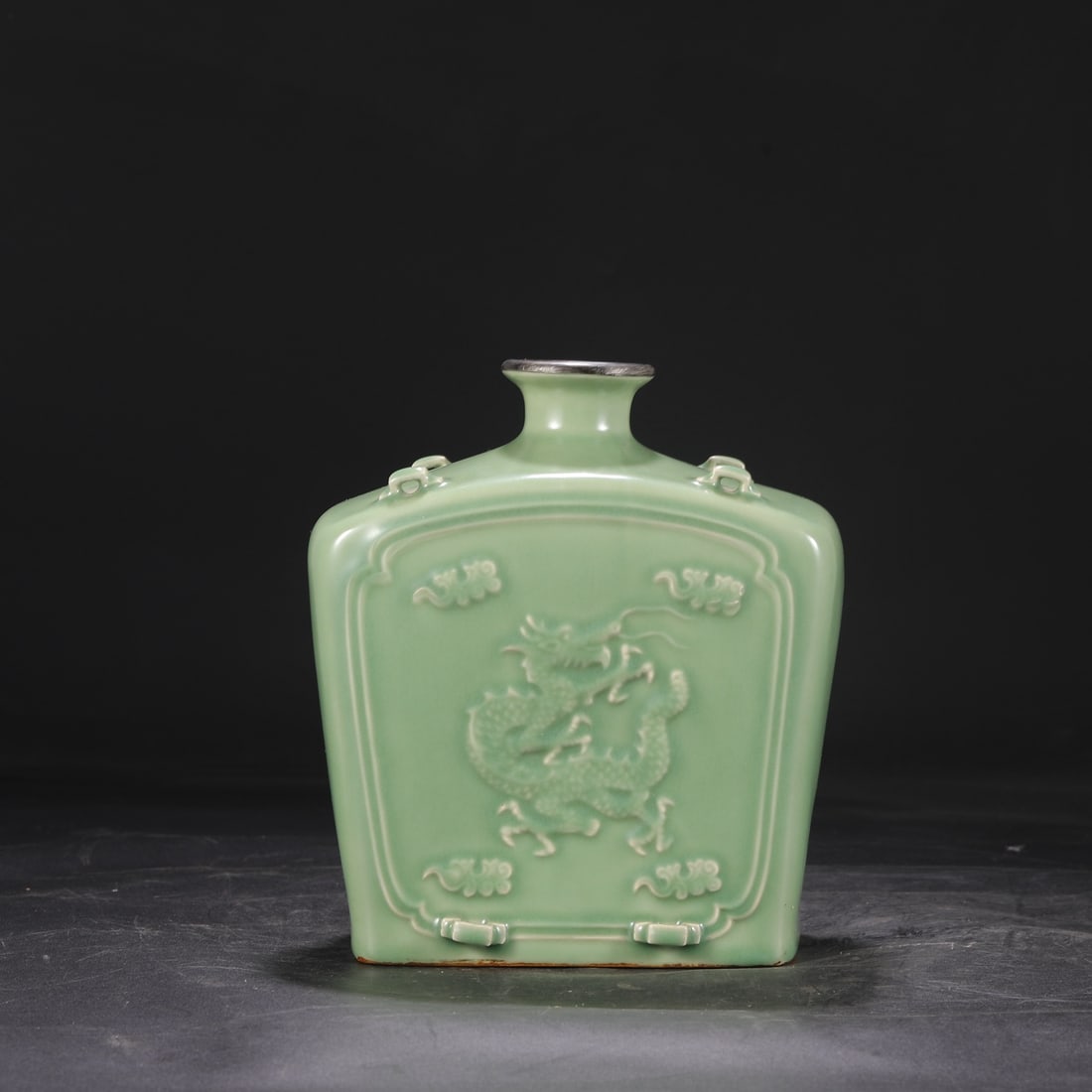 An Exquisite Longquan yao Celadon Glazed Dragon Pattern Vase - 6