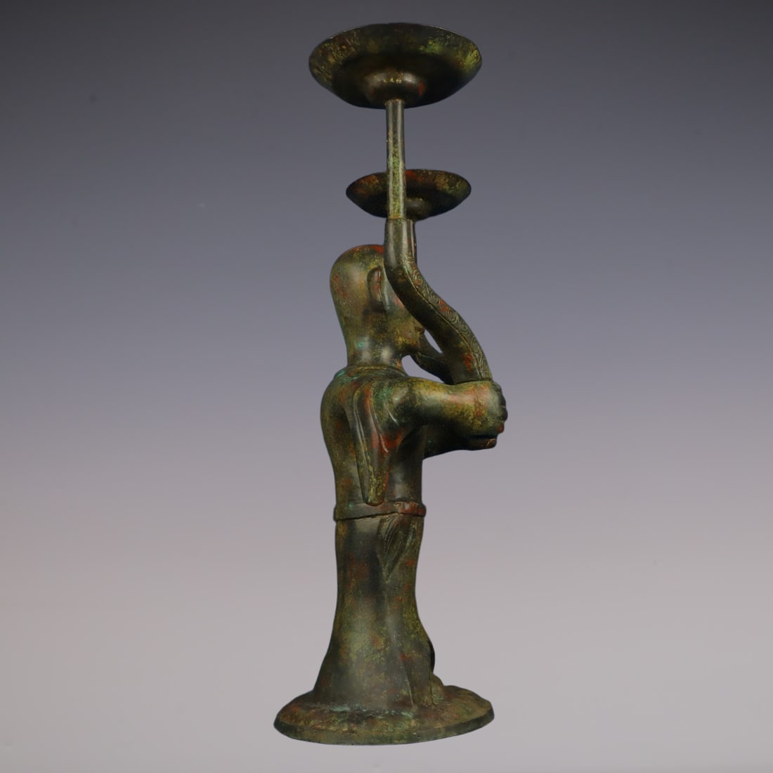 An Exquisite Bronze Figure-Shaped Candlestick - 5