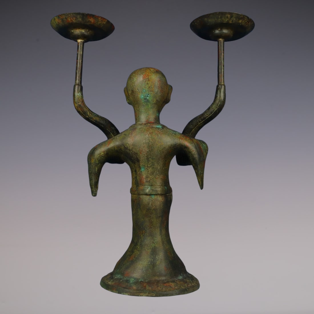 An Exquisite Bronze Figure-Shaped Candlestick - 6