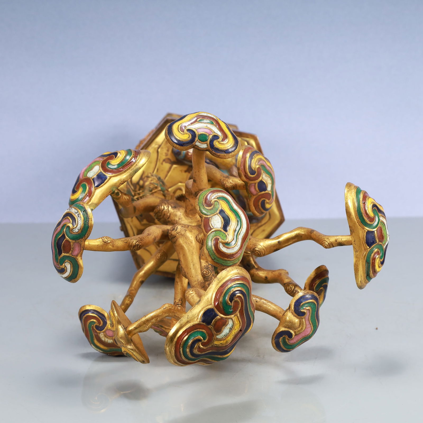 A Exquisite A pair of Cloisonne Lotus Pattern Bonsai Ornament - 14