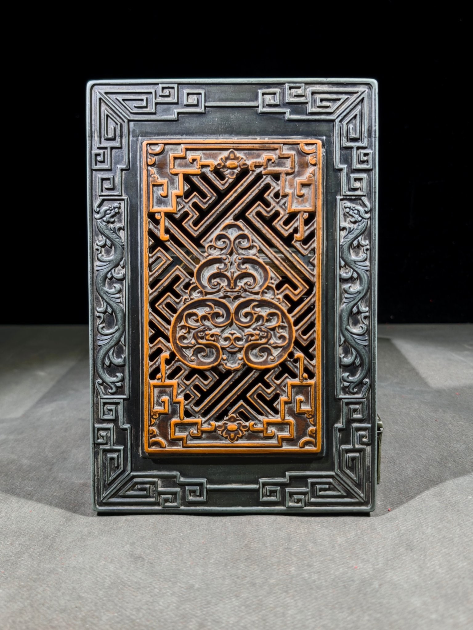 An Exquisite Dragon Pattern with poem Inkstone - 8