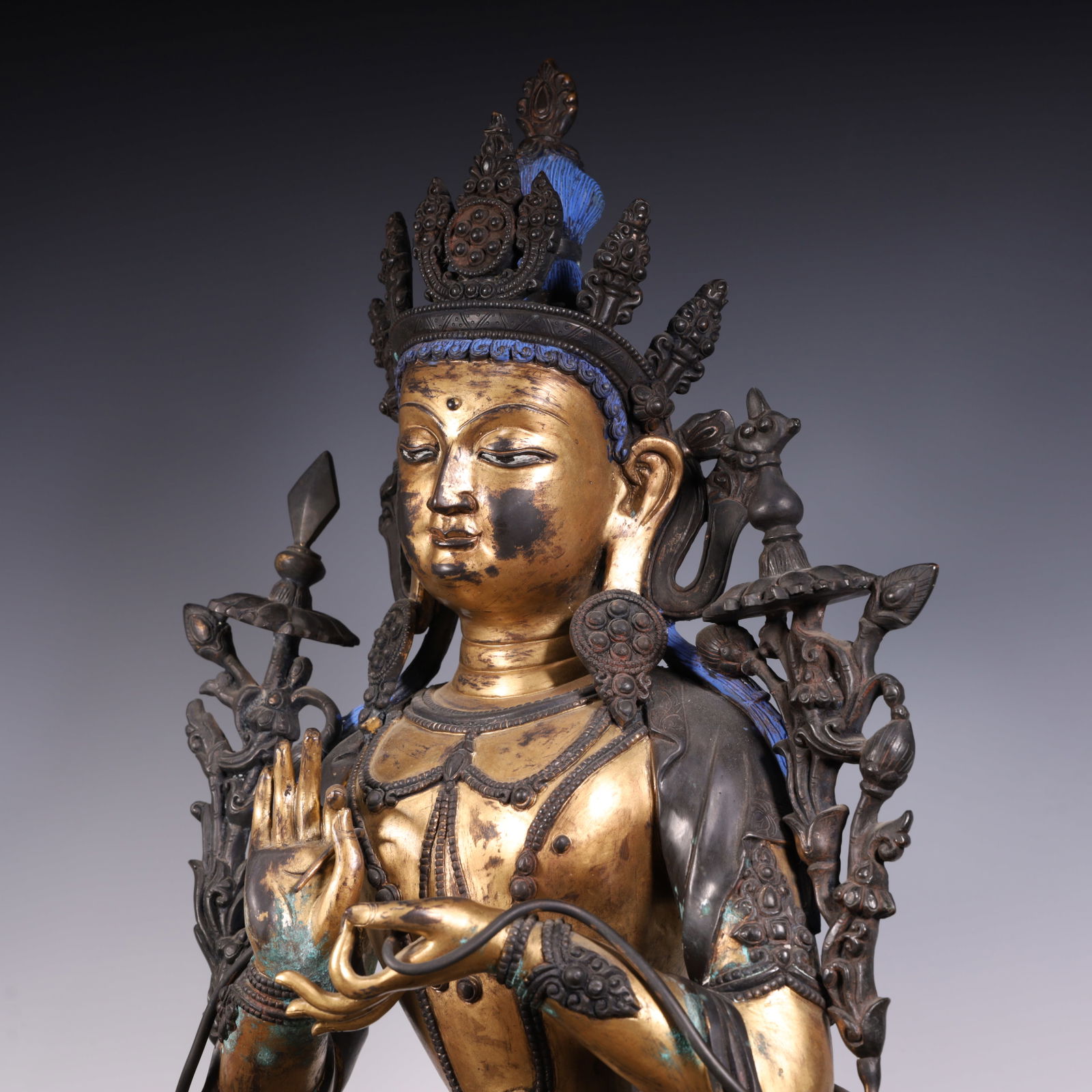 A fine copper-gilt green Tara - 2