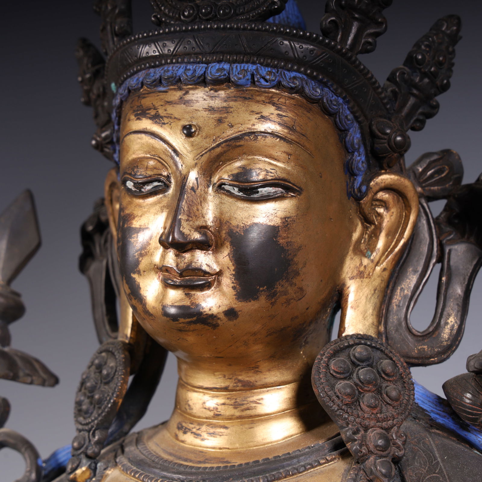 A fine copper-gilt green Tara - 4