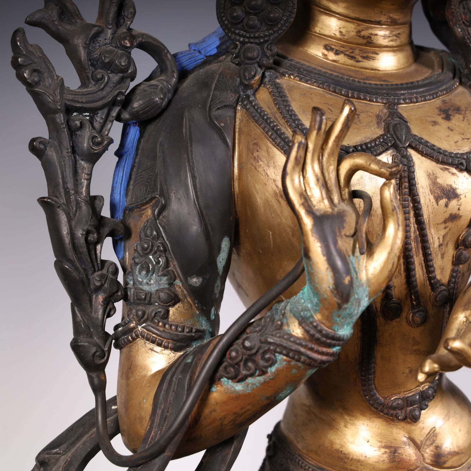 A fine copper-gilt green Tara - 9