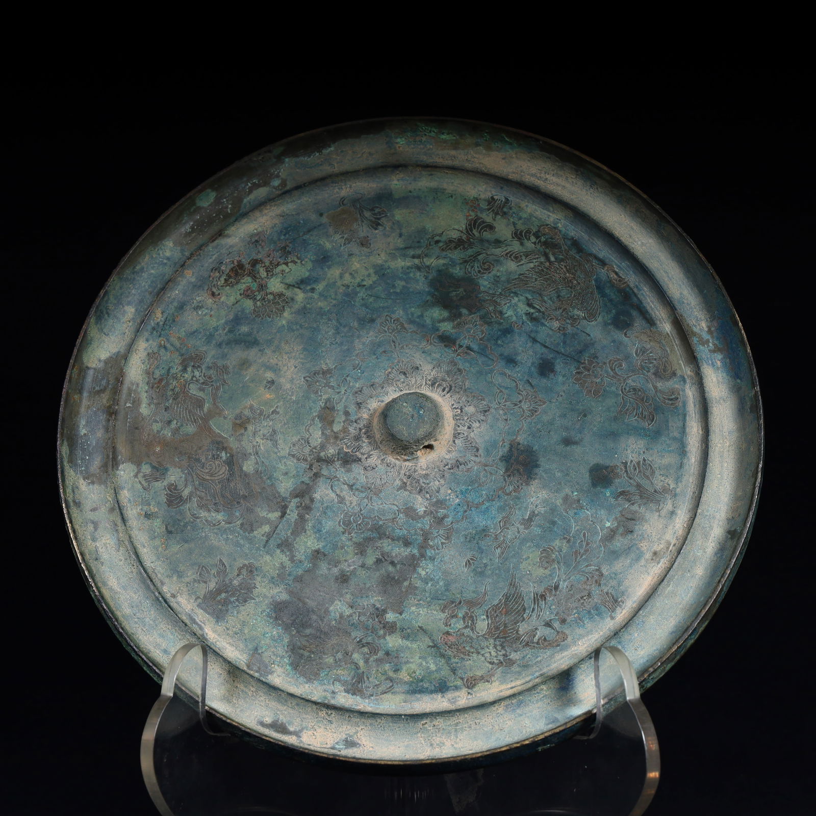 A bronze mirror of the Han Dynasty (1 of 10)