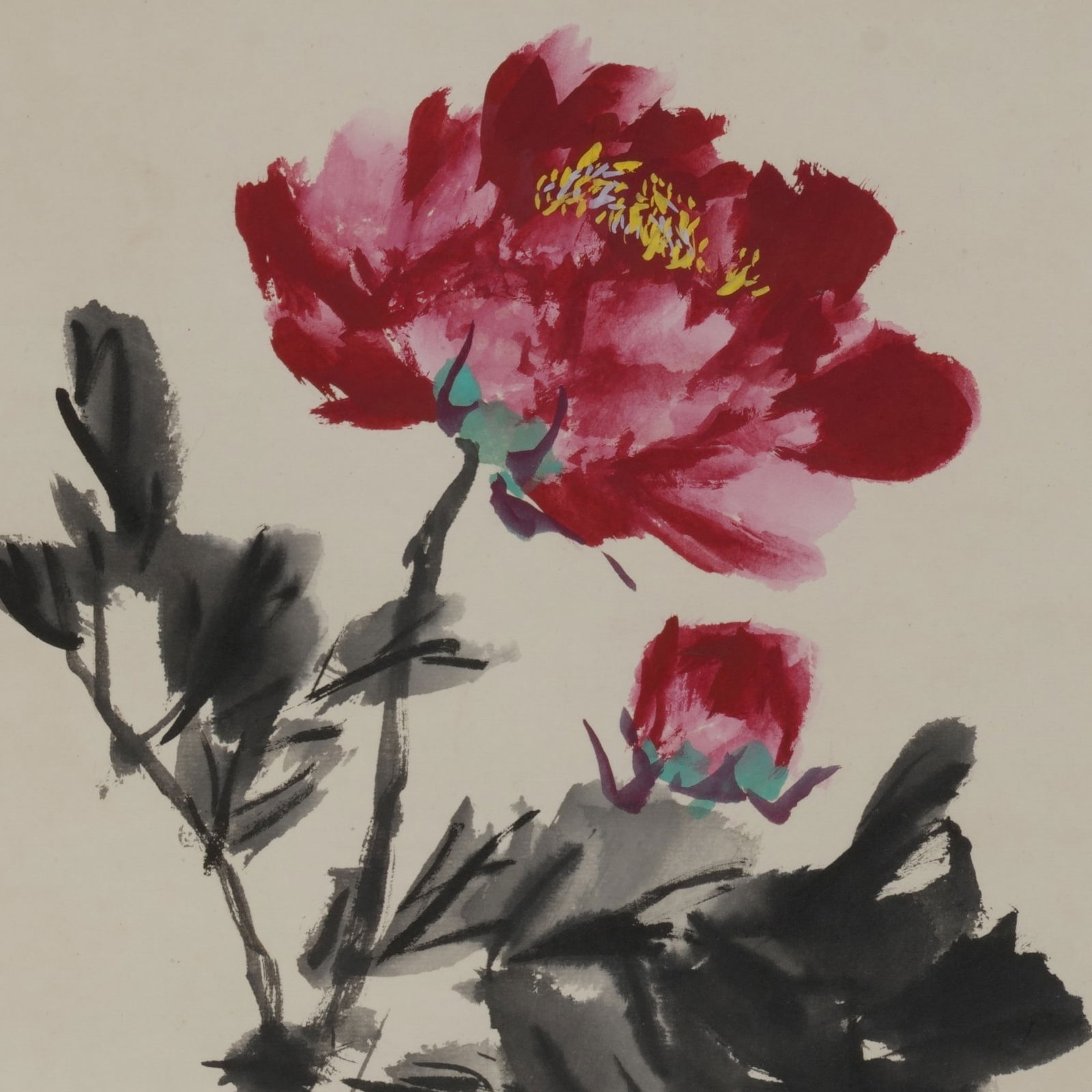 A vertical scroll on paper by Wang Xuetao - 5