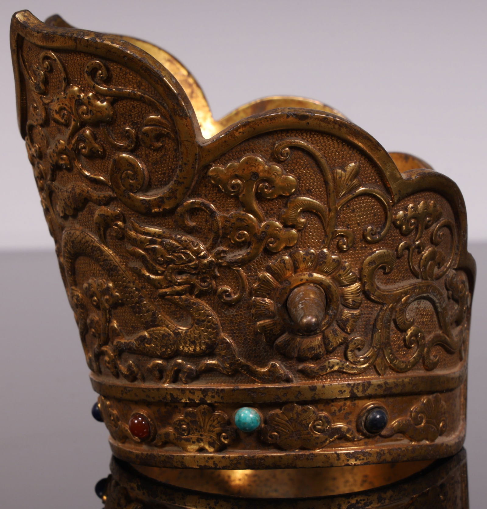 A fine copper gilt hat crown - 7