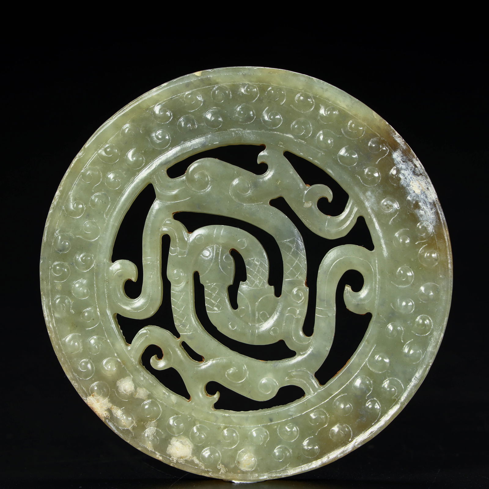 A beautiful hollow dragon valley pattern jade - 4