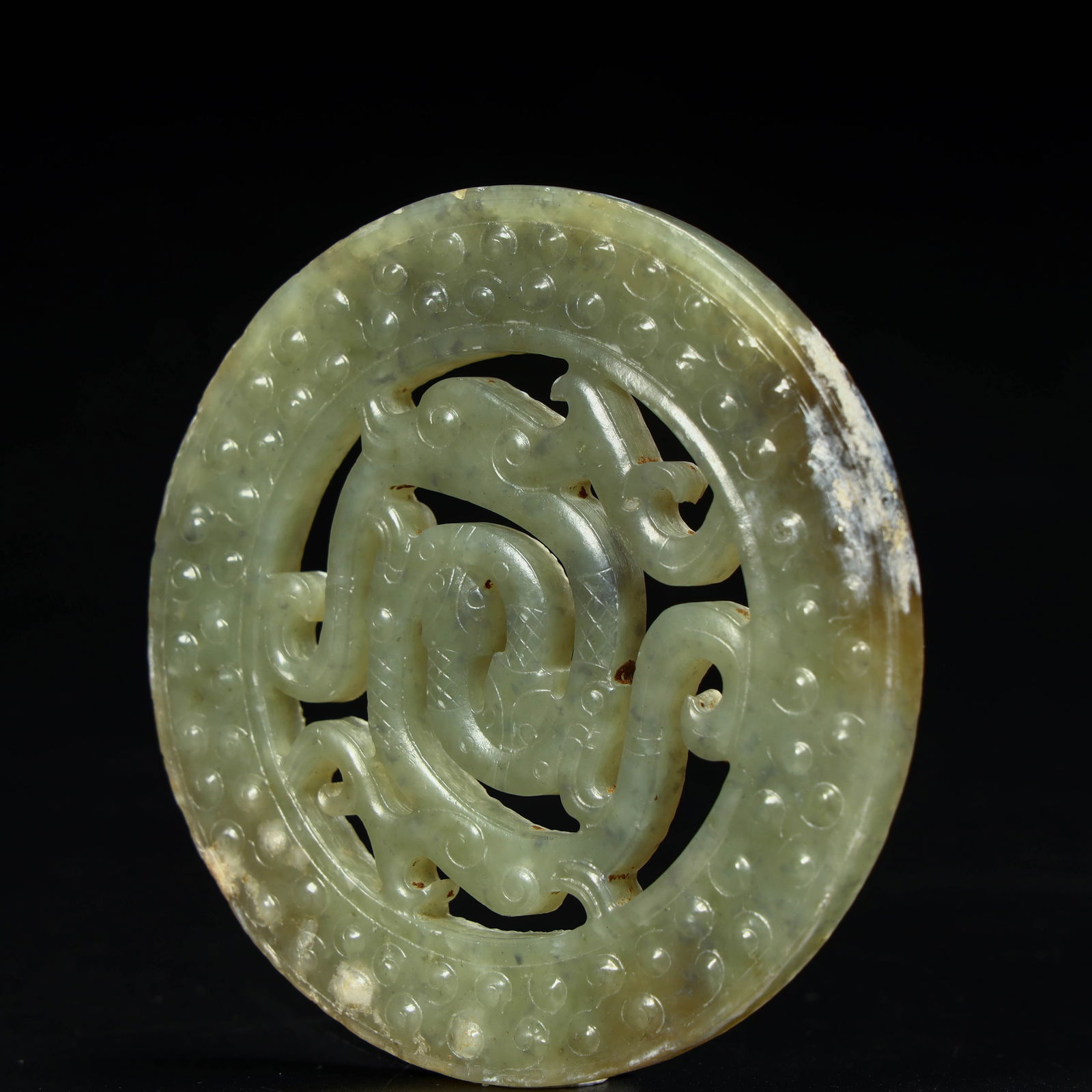 A beautiful hollow dragon valley pattern jade - 6