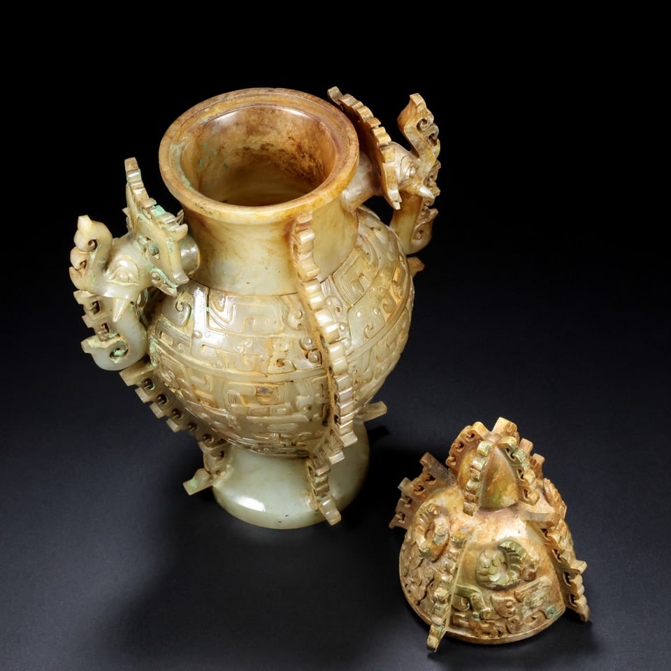 A beautiful Hetian jade jar - 2