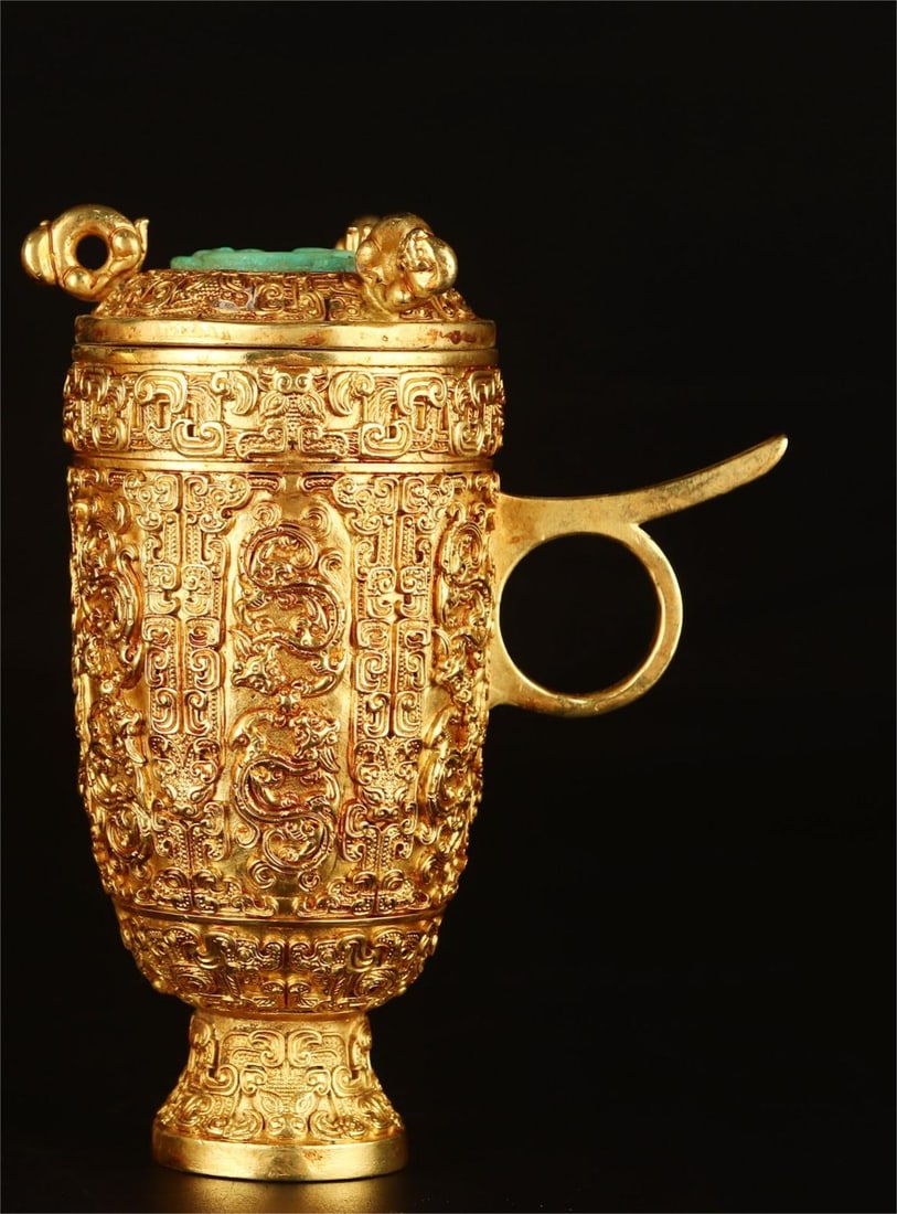 A Han Dynasty gold beast pattern cup - 3