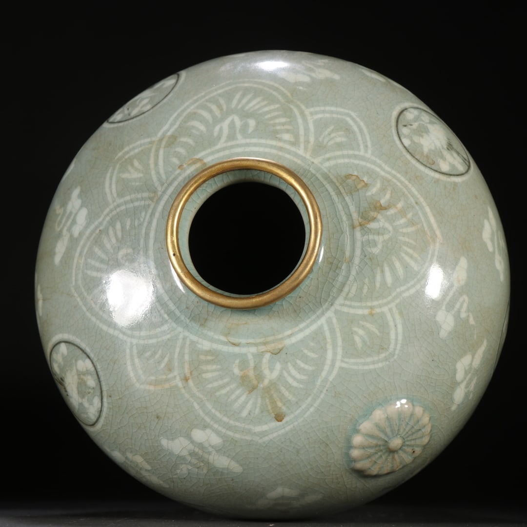 A beautiful porcelain flying crane auspicious cloud pattern appreciation vase - 8