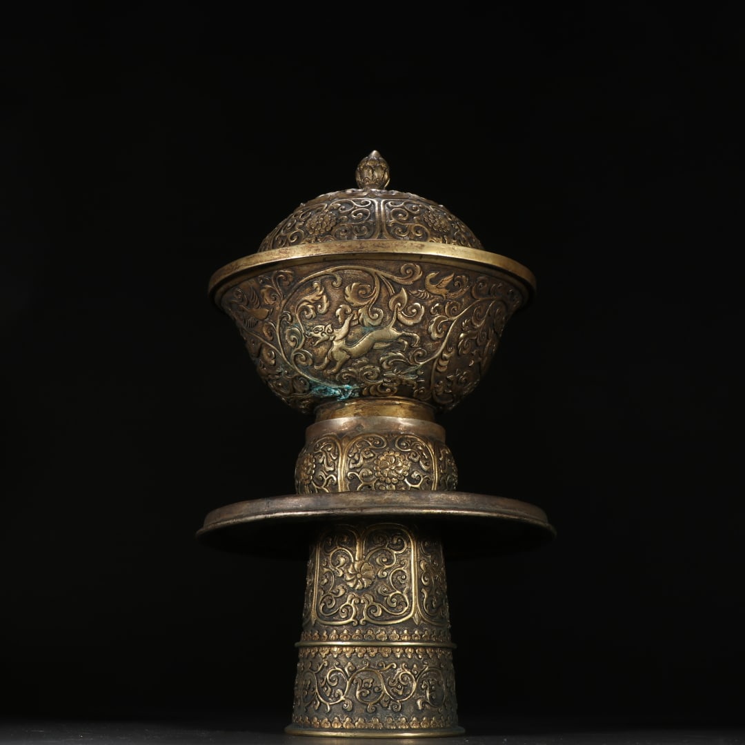 A copper-gilt donor from the Qing Dynasty (1 of 9)