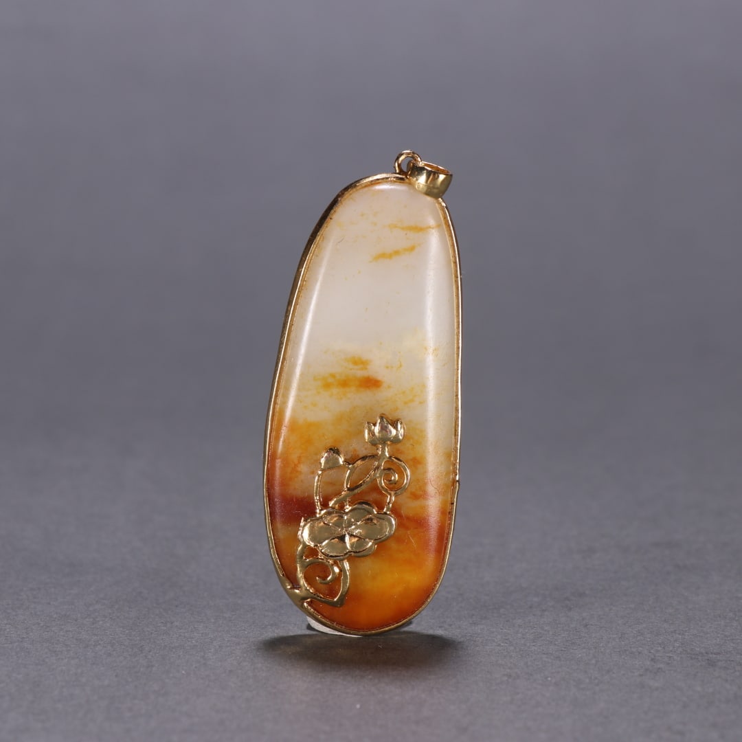 A beautiful Hetian jade seed filled gold-filled pendant (1 of 9)