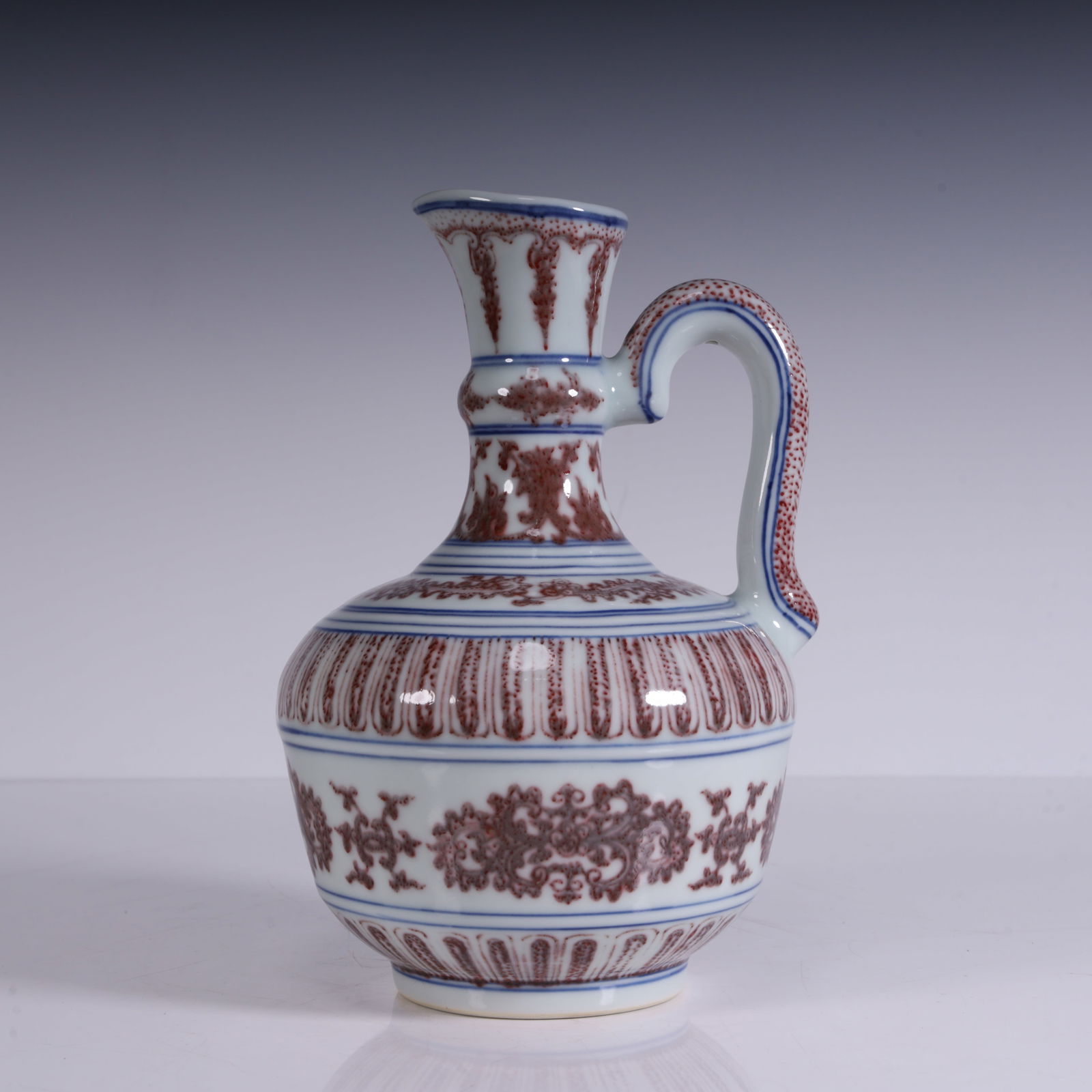 A blue and white glazed red pot from the Ming Dynasty (1 of 8)