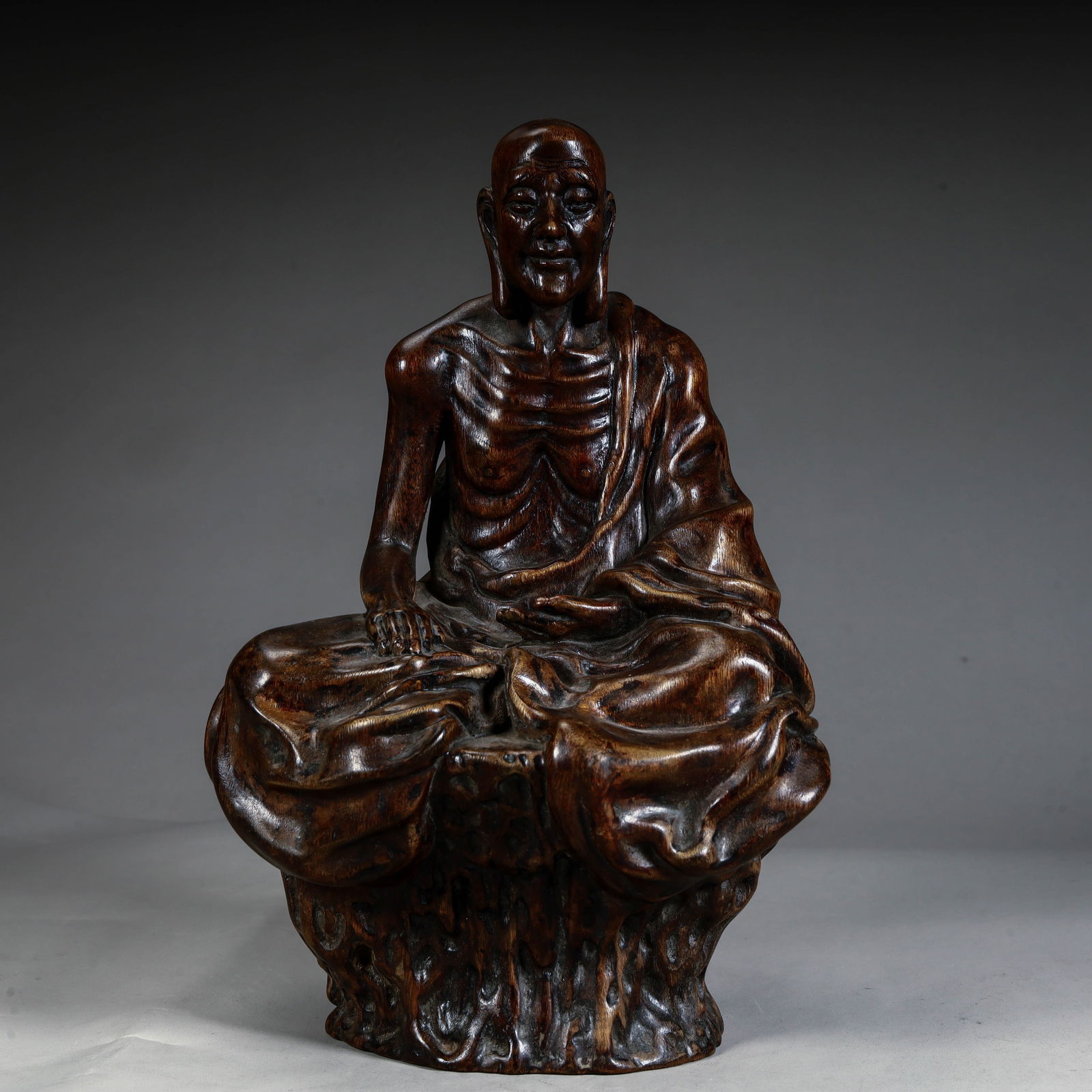 A fine agarwood arhat ornament from the Qing Dynasty (1 of 10)