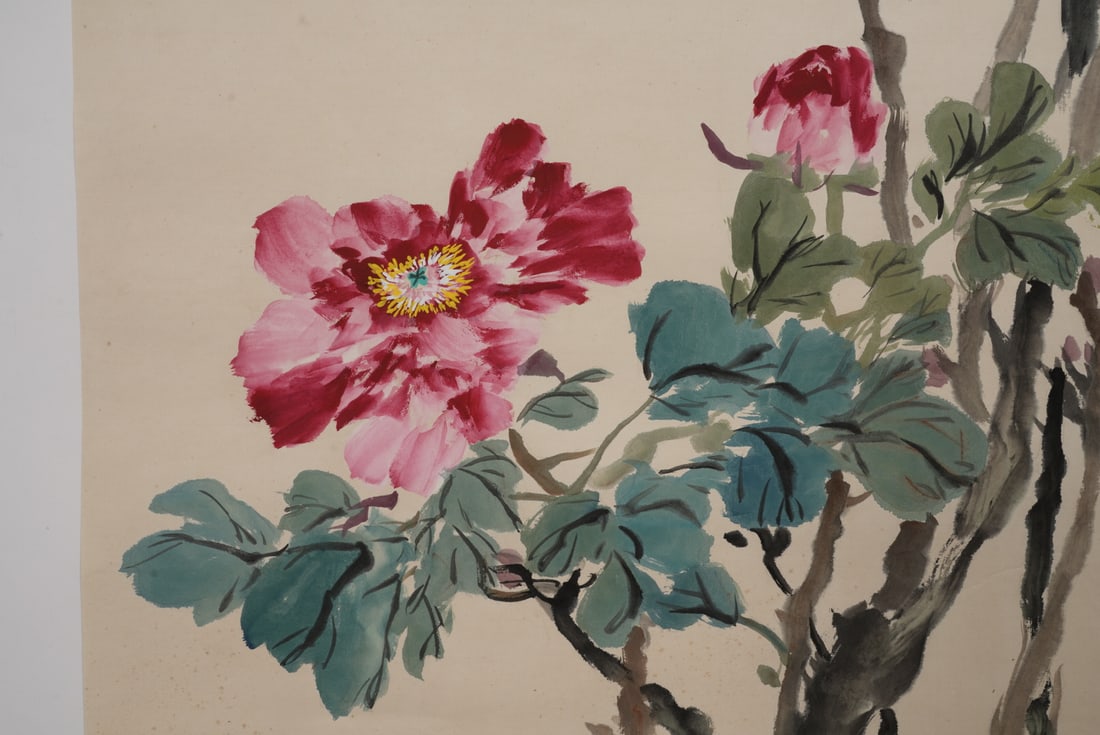 A vertical scroll on paper by Wang Xuetao - 2