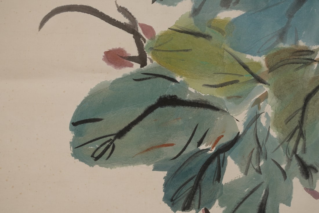 A vertical scroll on paper by Wang Xuetao - 5