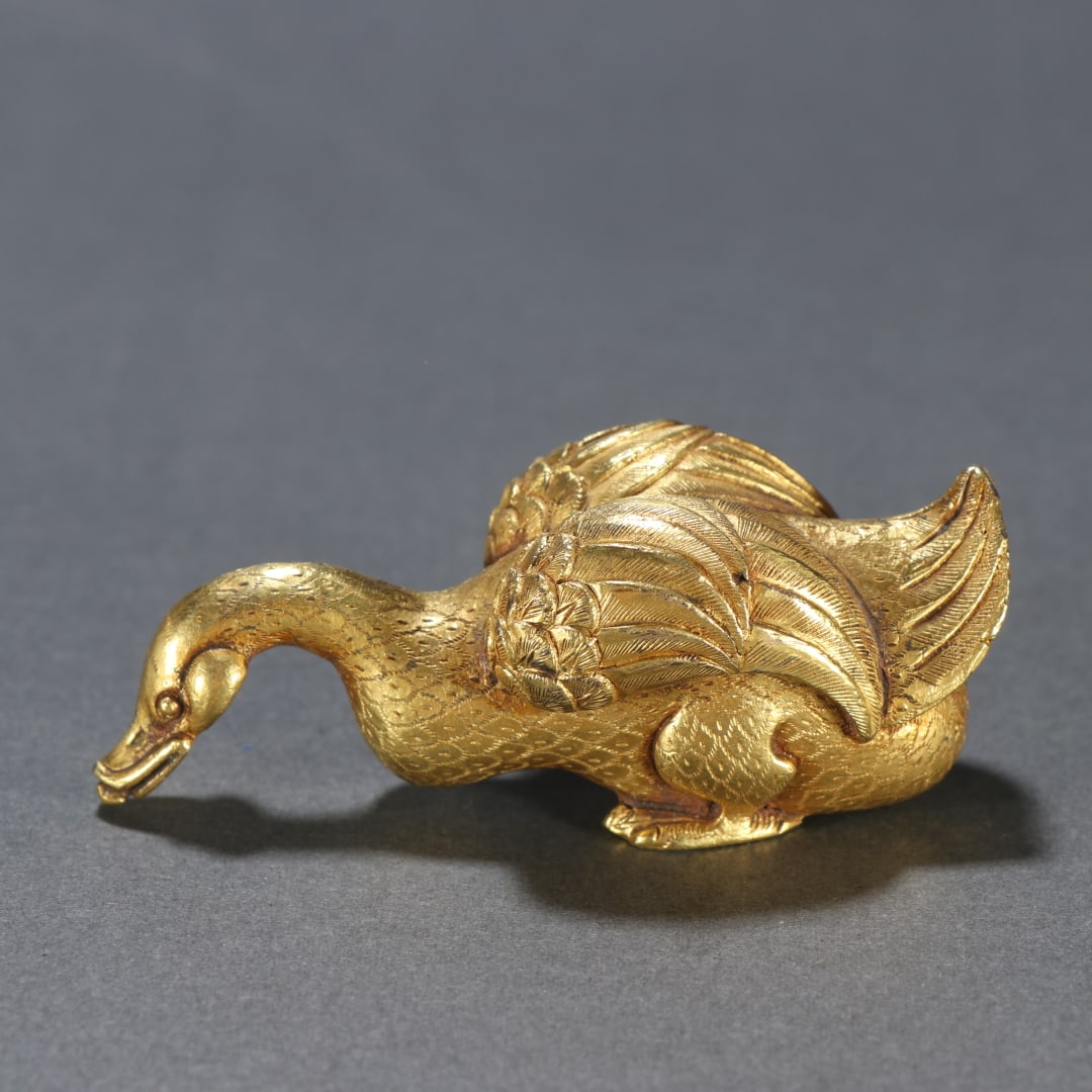 A fine copper gilt goose - 2