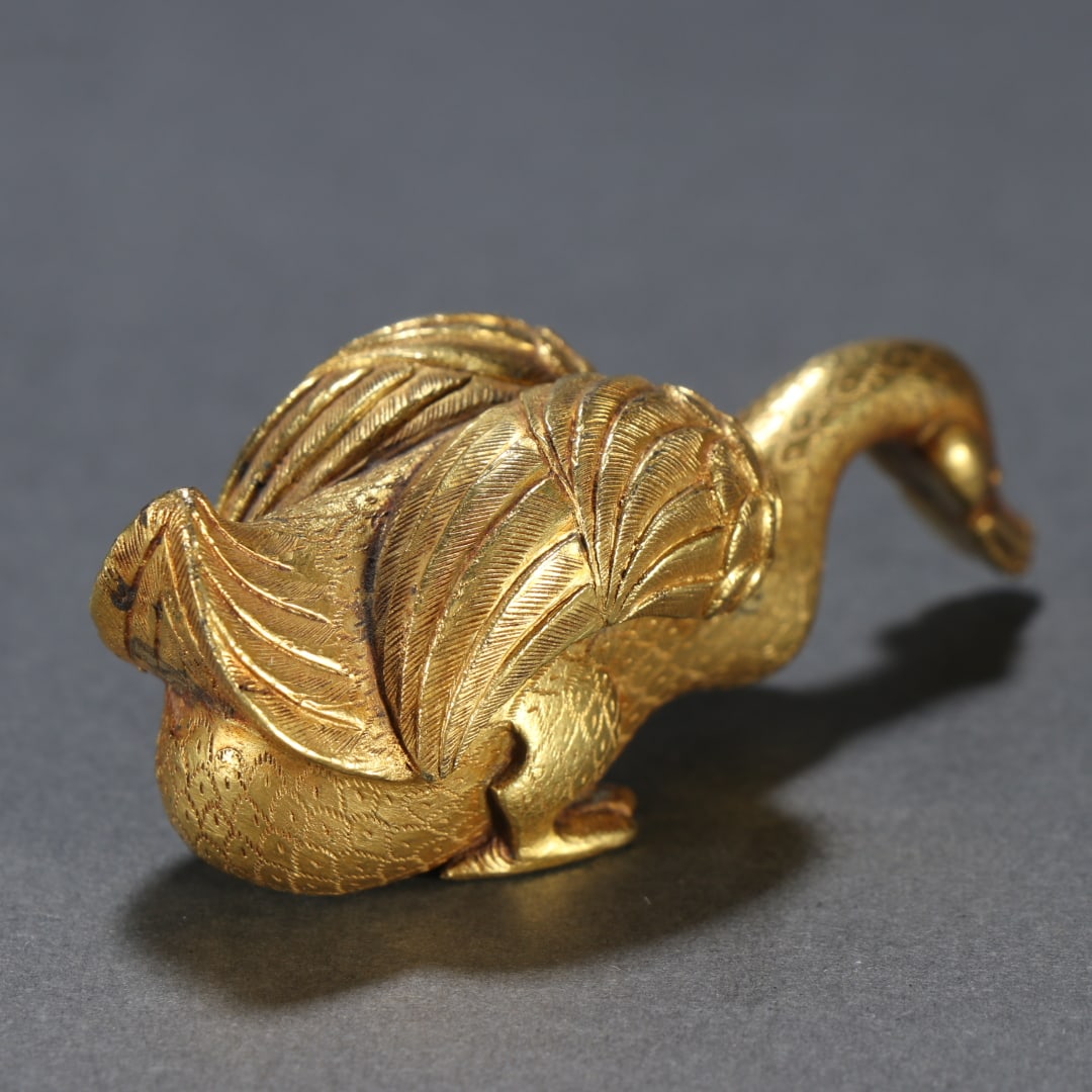 A fine copper gilt goose - 4