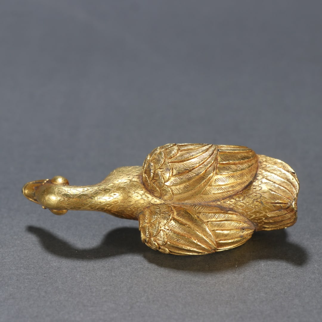 A fine copper gilt goose - 8