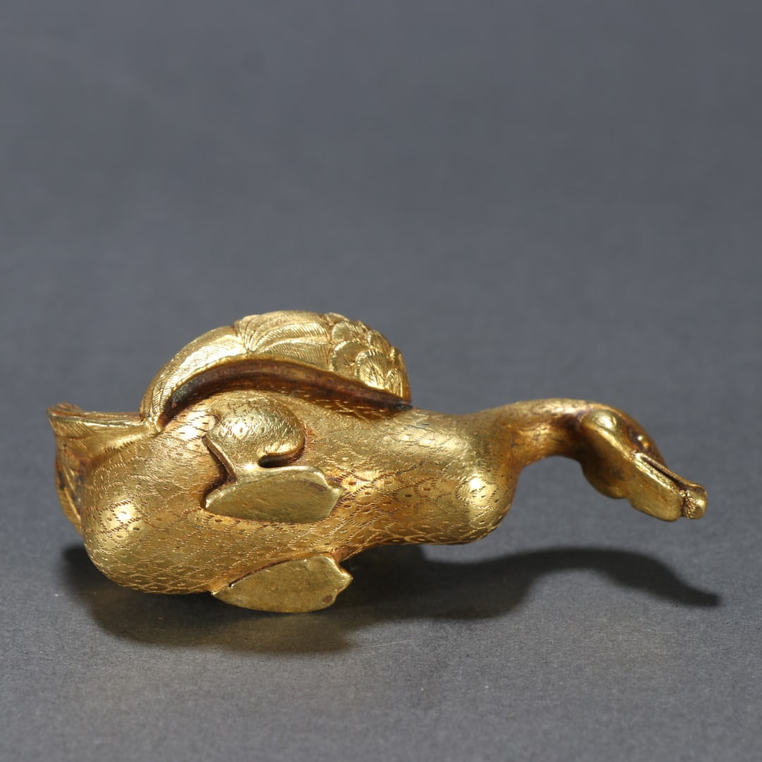 A fine copper gilt goose - 9