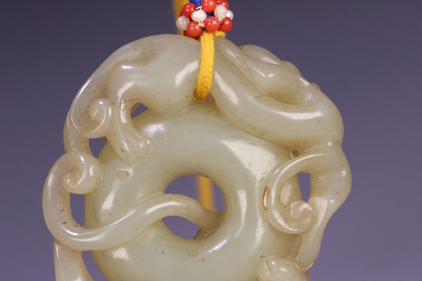 A beautiful Hetian jade dragon pendant - 7