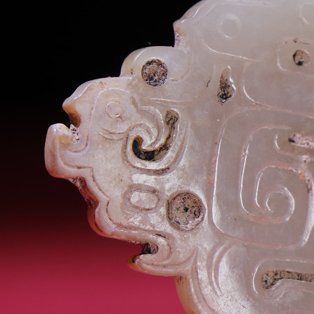 A beautiful white jade dragon pendant - 3