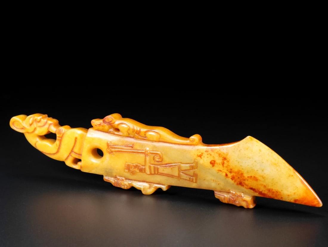 A fine Hetian jade axe - 4