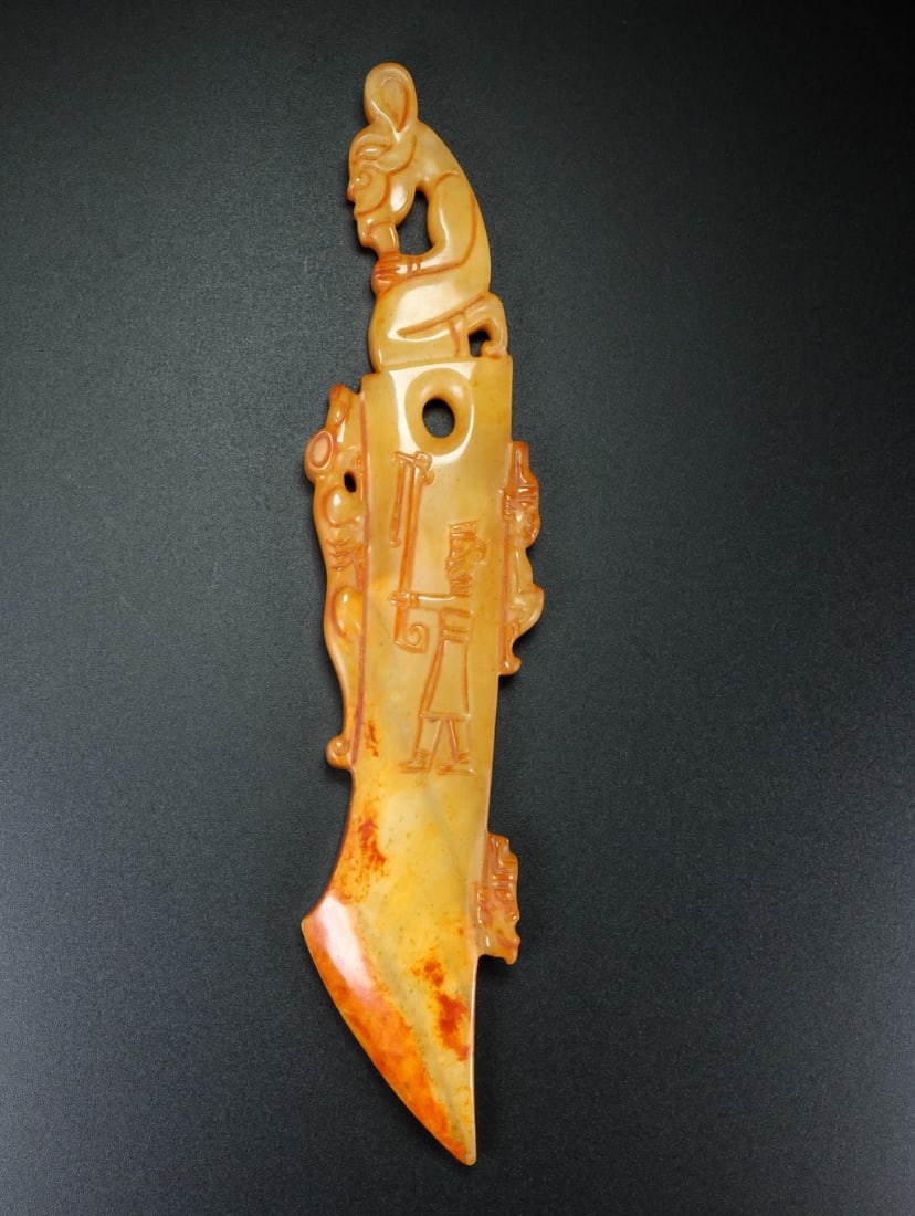 A fine Hetian jade axe - 6