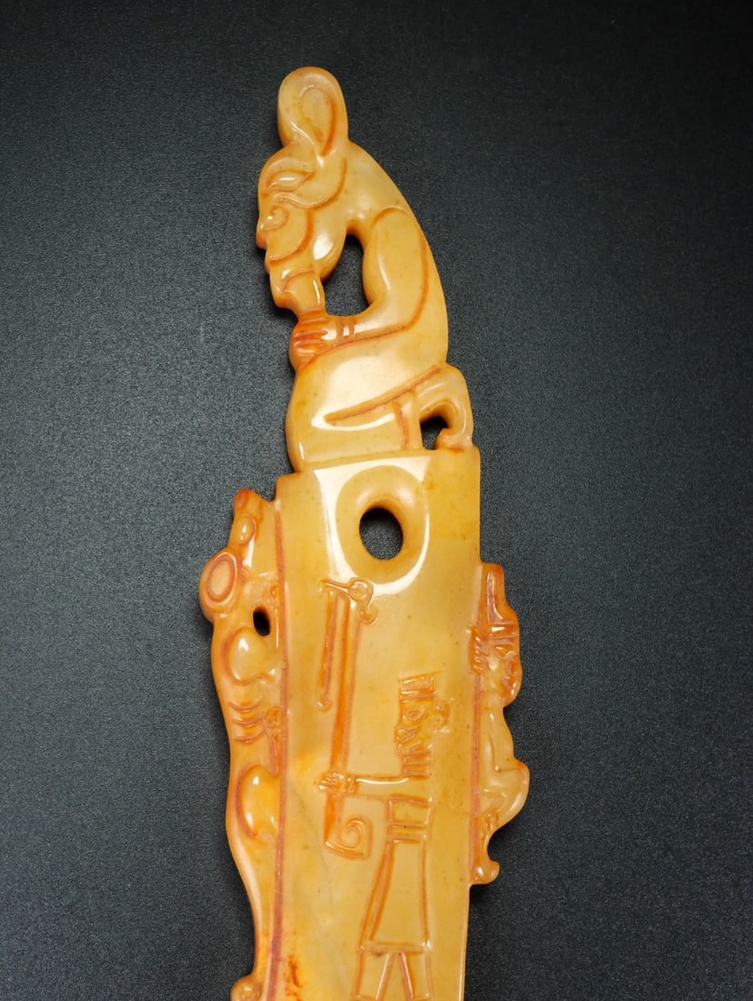 A fine Hetian jade axe - 7