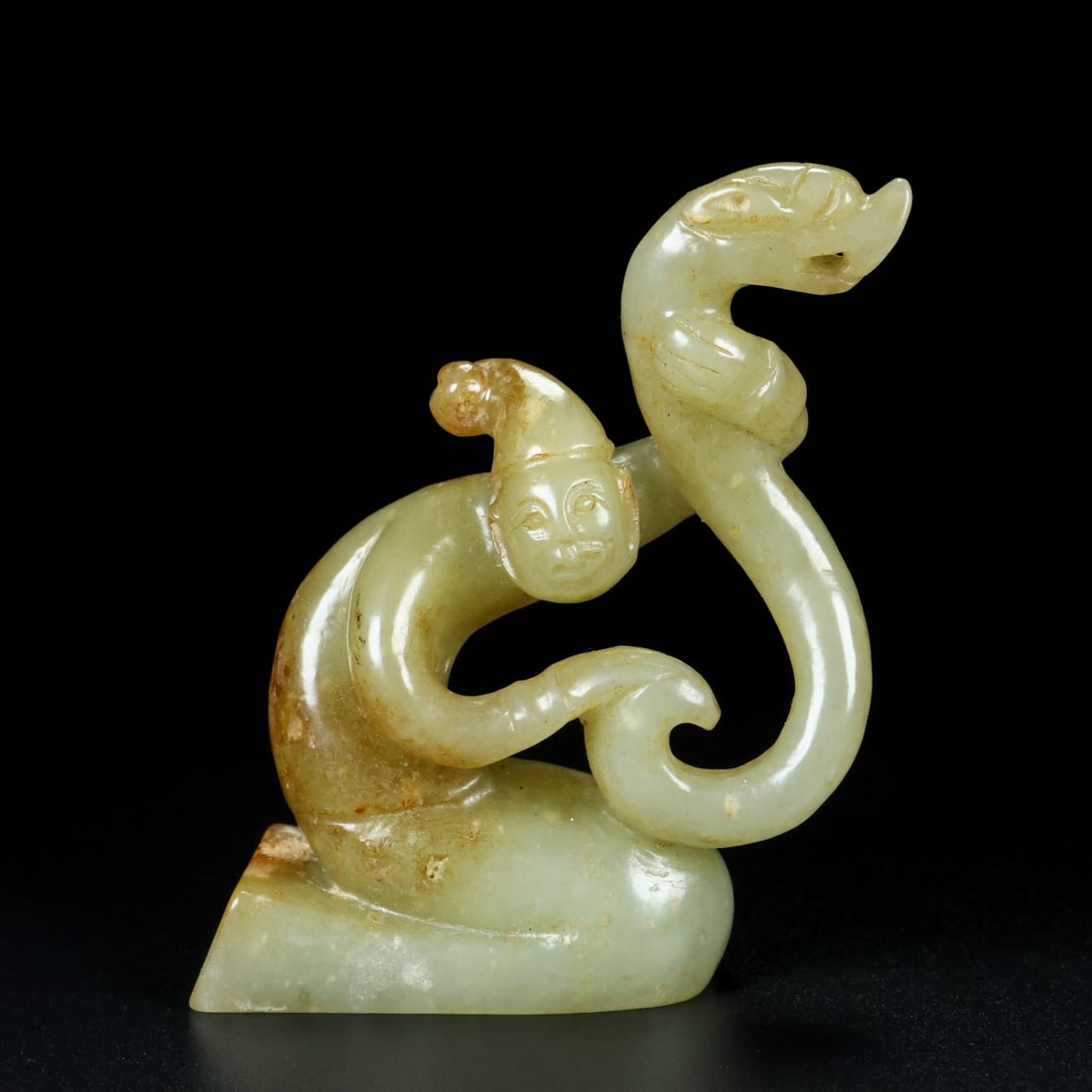 A beautiful Hetian jade dancer: Exquisite Hetian jade dancers Size:L:6.5cm W:2.2cm H:8.4cm W:115g (The Dimensions Of All Batches Are Manually Measured.If You Need More Detailed Information, Please Contact Our Customer Service Before