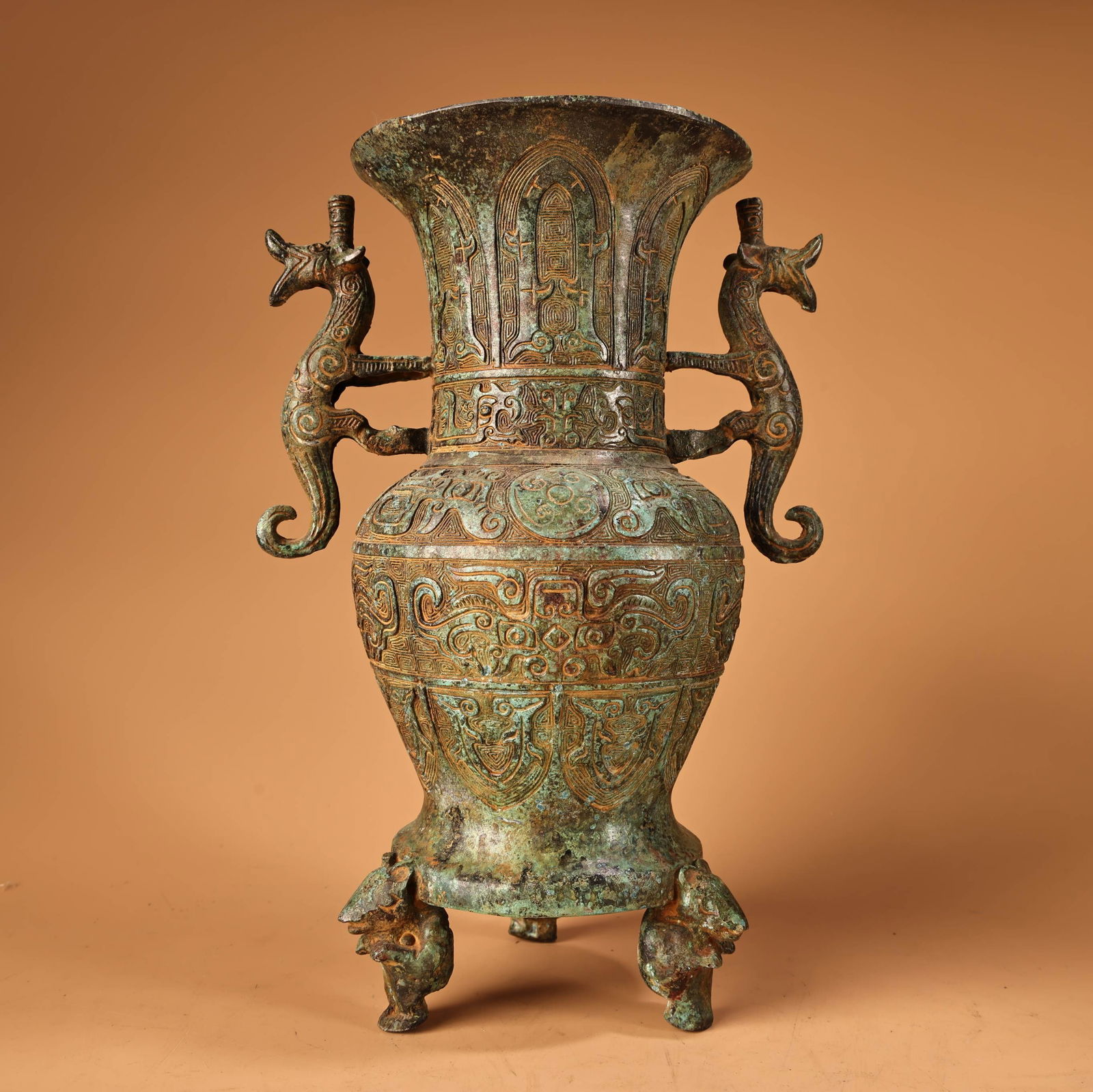 A beautiful bronze tiger vase - 3