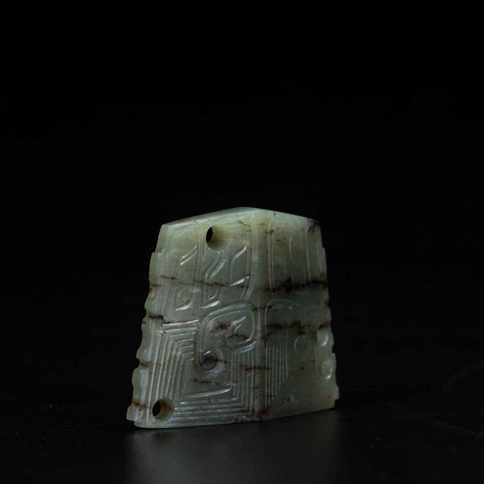 A beautiful beast face pattern jade qi - 2